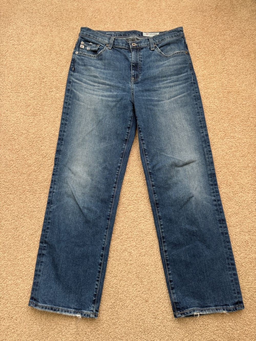 AG Adriano Goldschmied Brinley Crop Mid Rise Straight Leg Jeans Size 28